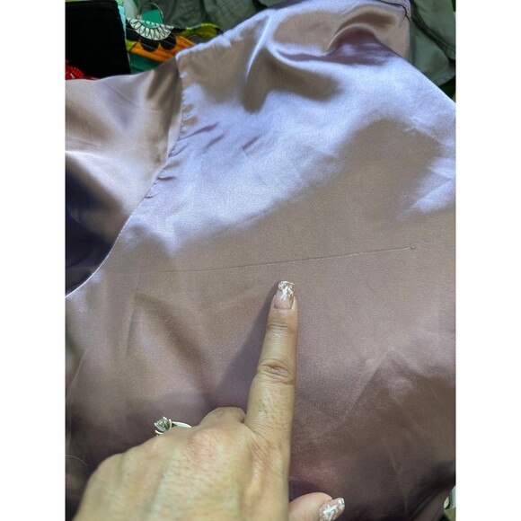 Unbranded Mauve Pink Button Down Pull On Shorts Satin Pajamas PJ Set XL - Picture 11 of 11